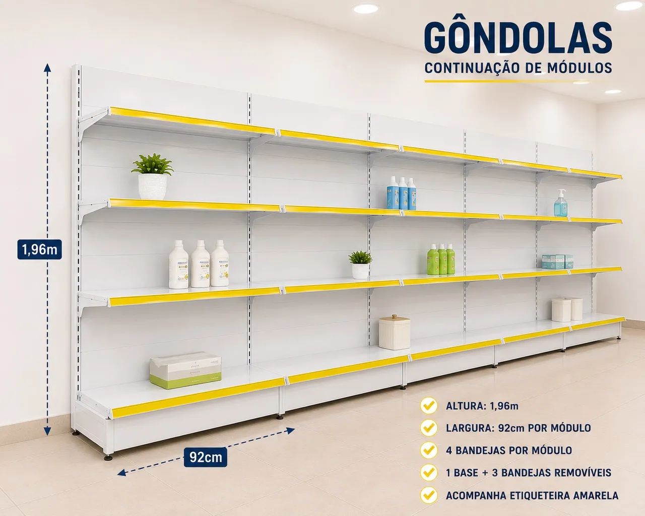 Gôndola de Parede (Módulos de 0,92 L)
