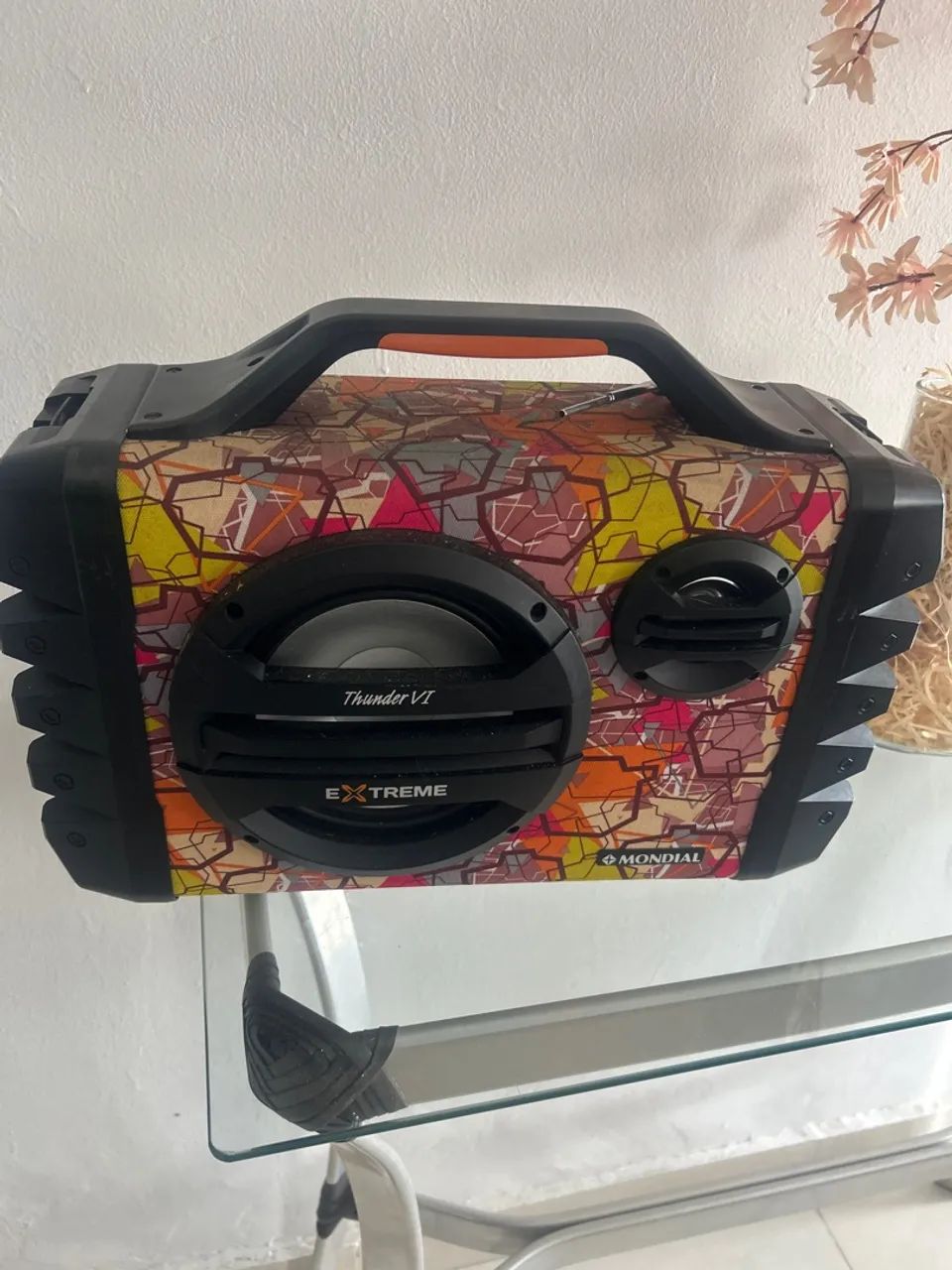 Caixa de som e rádio 