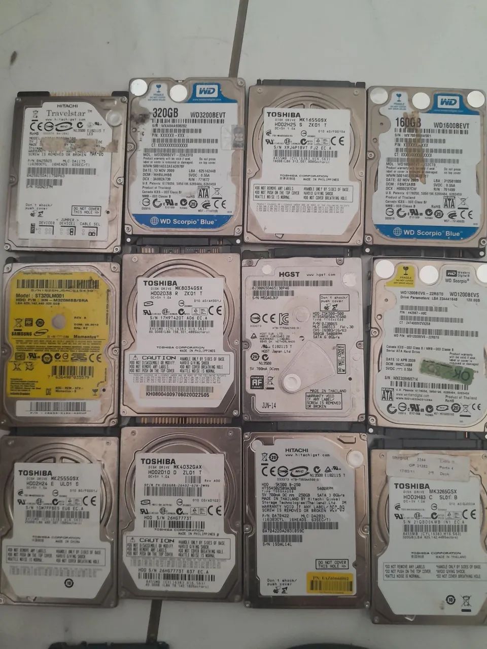 Lote 98 HDs Notebook + PC 2,5" e 3,5" - Sucata - Sem Teste - Foto 4