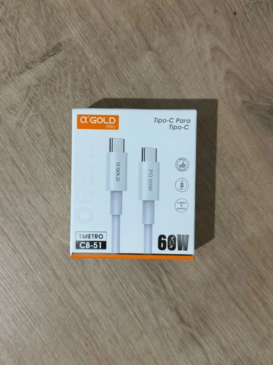 CABO AGOLD - TIPO-C PARA TIPO-C - 60W 1 METRO