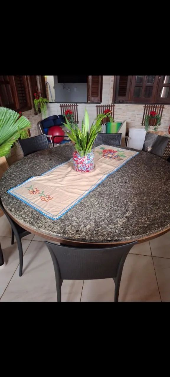 Mesa de granito 8 lugares com base  - Foto 3
