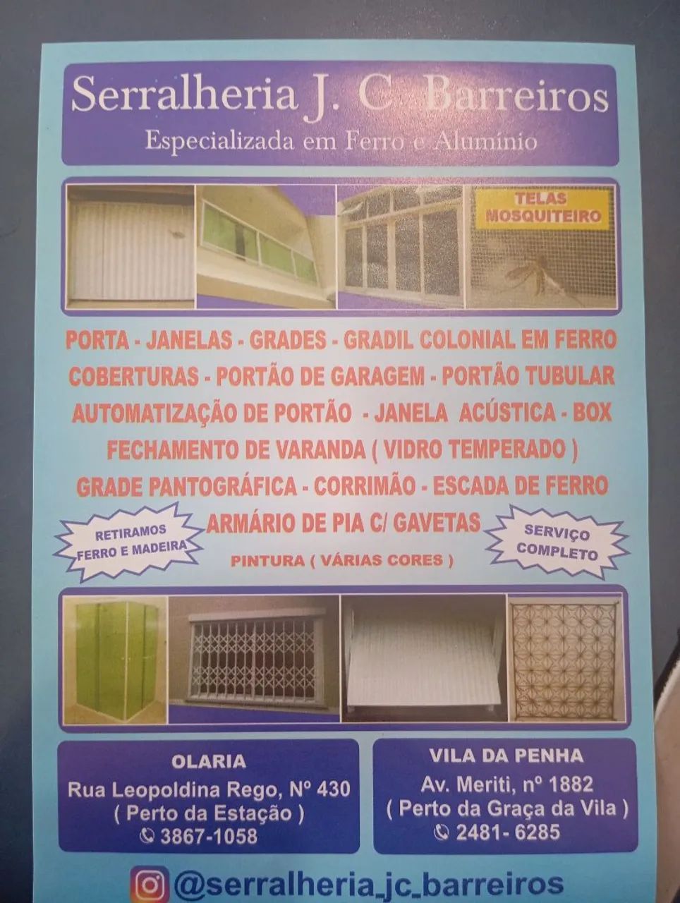 Vaga de serralheiro de ferro 