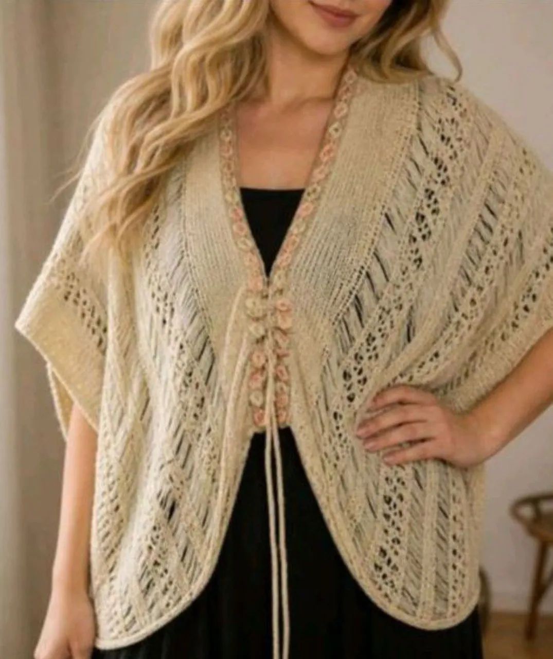 Casaquinho tricot bege