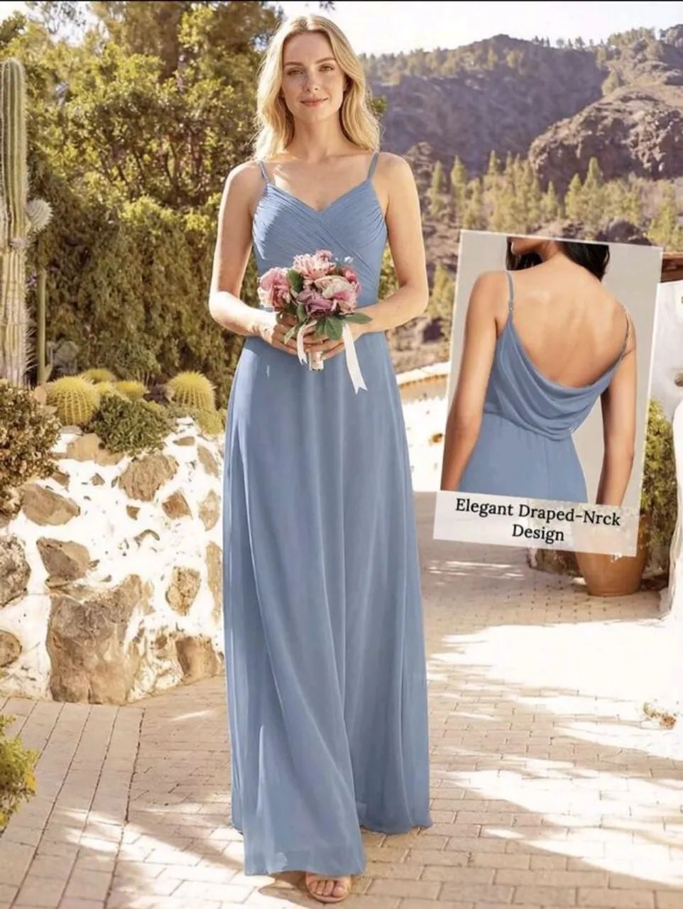 Vestido longo azul