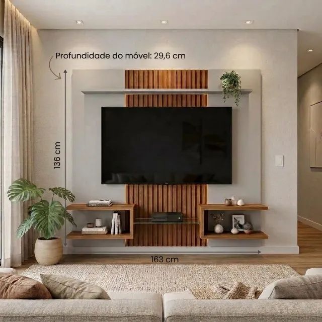 Painel Ripado Atlas para TV até 55 polegadas - FRETE E MONTAGEM GRÁTIS! - Foto 2