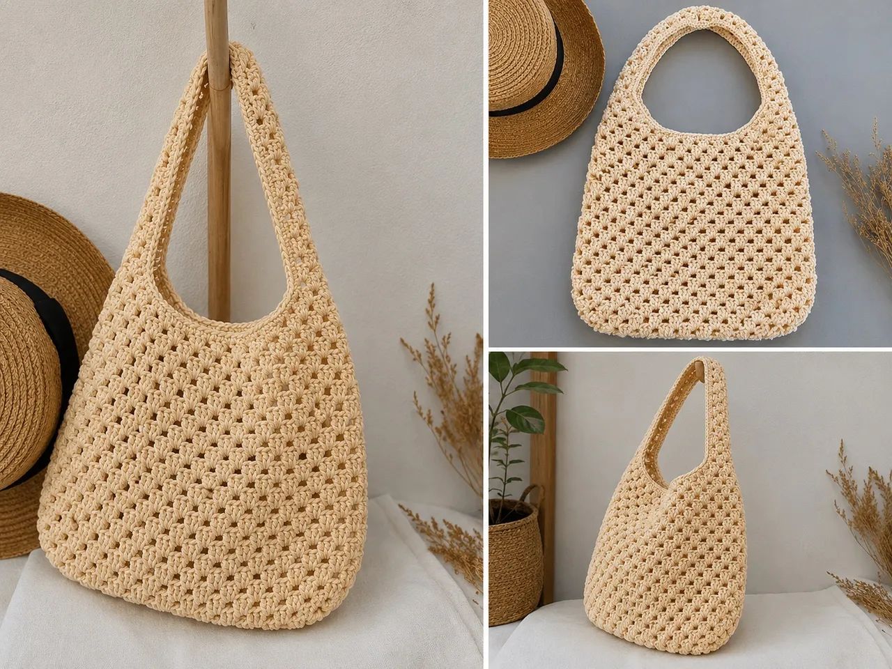 Bolsa de crochê estilo ecobag - Foto 2