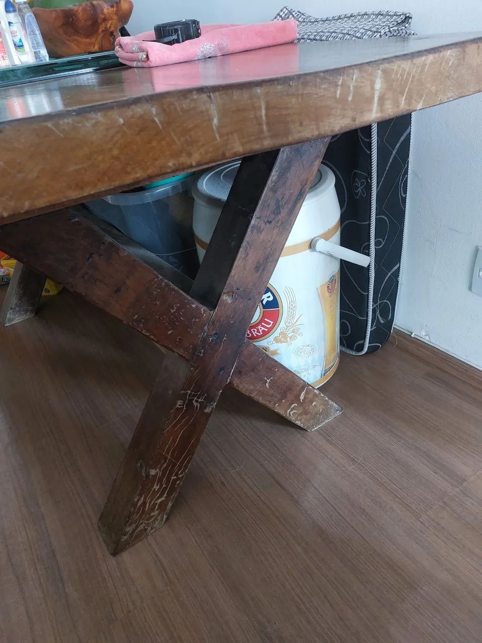 Mesa rústica com 2 bancos pequenos 2 bancos grandes - Foto 5