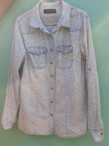 jaqueta jeans estampada