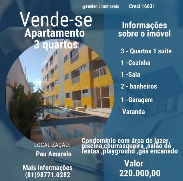 Captação de Apartamento a venda na Rua São José do Egito, Pau Amarelo, Paulista, PE