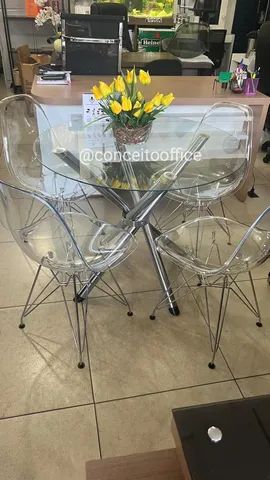 Conjunto de Mesa Vidro 6mm 90cm - Foto 3