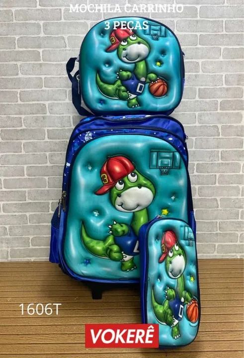 LANÇAMENTO Kit mochila Carrinho lancheira e estojo  - Foto 4