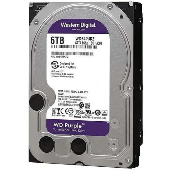 HD Western Digital WD Purple WD64PURZ 6TB 3.5" 5400RPM 256MB