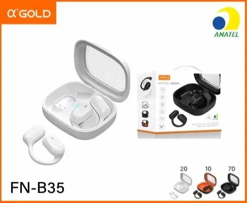 Lacrado Fone De Ouvido Sem Fio Bluetooth A Gold Fn-B35 Preto Ipx5 - Foto 6