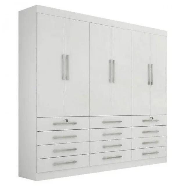 Roupeiro Casal 100%MDF  6 Portas 12 Gavetas Cinamomo rf55 - Foto 3