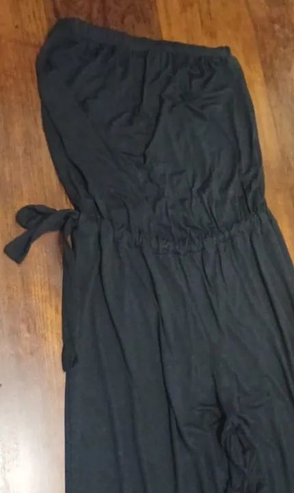 Macacão preto tomara que caia, viscose e elastano, maravilhoso e impecável!!! - Foto 3