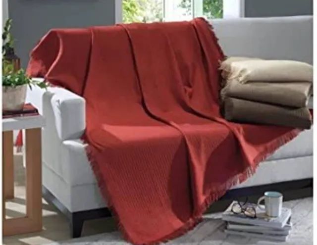 Manta gigante para sofá ou cama casal 100% algodão  - Foto 6