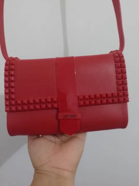 bolsa plástica da sweetchic na cor vermelho 