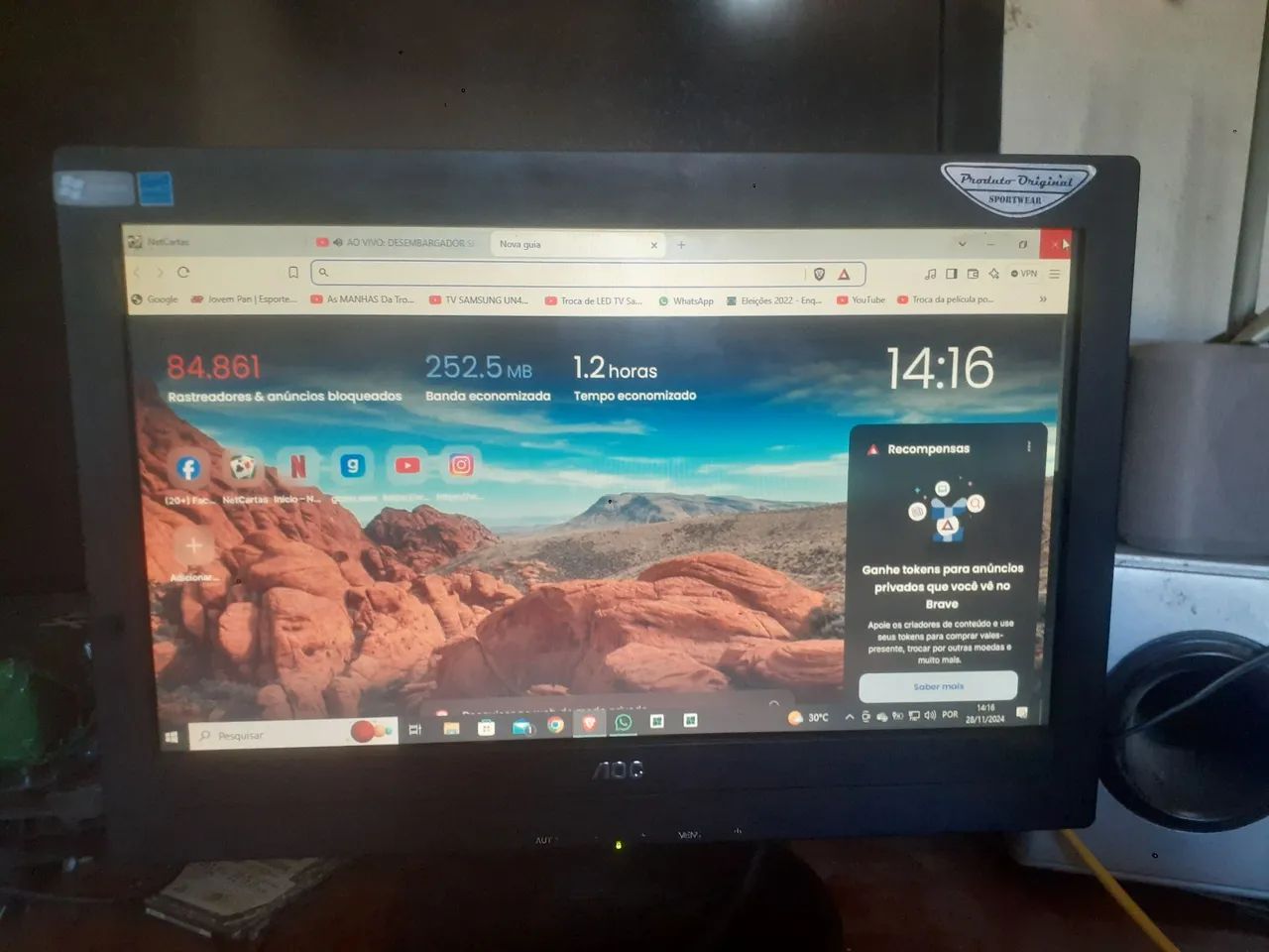 Monitor 15 polegadas AOC modelo 519sw