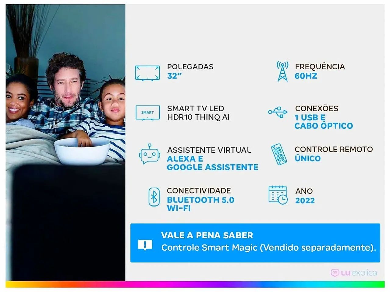 Smart TV LG 32LQ620 (Ano 2022) nova. - Foto 2