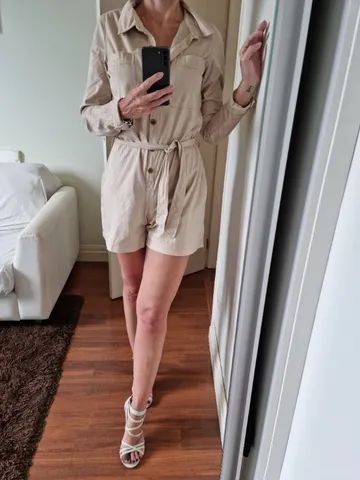 macaquinho com aspecto de camurça benetton, 38, nunca usado - Foto 3