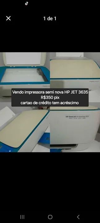 Impressora HP DeskJet 3635 Semi Nova