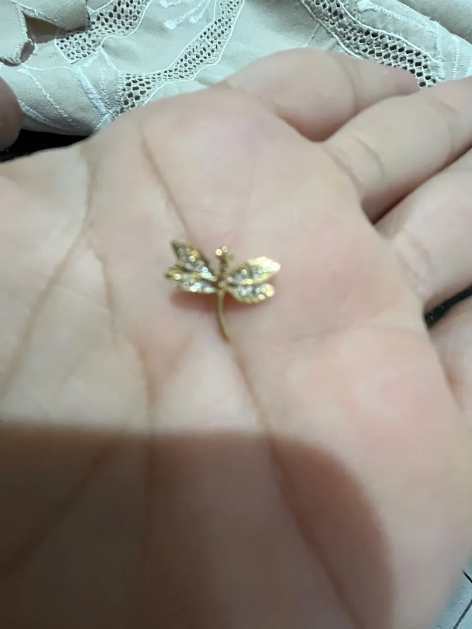 Pingente libélula de ouro 18k - Foto 2