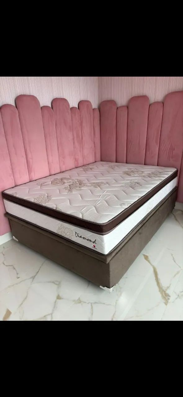 Cama casal base baú e colchão 