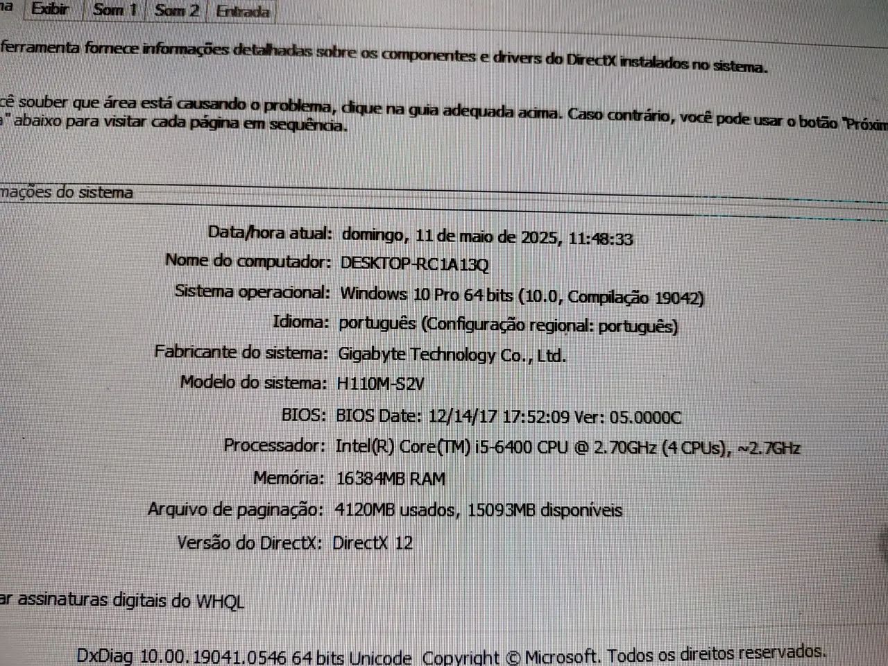 Kit Intel i5 6400 + placa mãe gigabyte h110m-sv2 + 16gb ram Corsair vengeance (2x8gb) - Foto 2