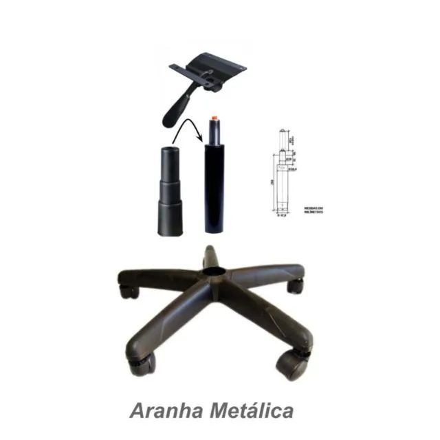 Cadeira Secretária Giratória Sem Braços Corino Preto Conforto Ergonômico Modelo 42003 - Foto 3