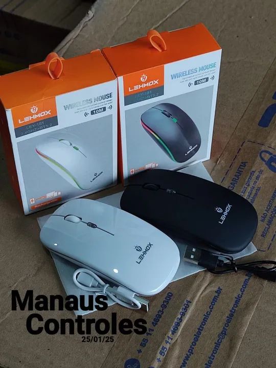 Mouse sem fio Luz Rgb