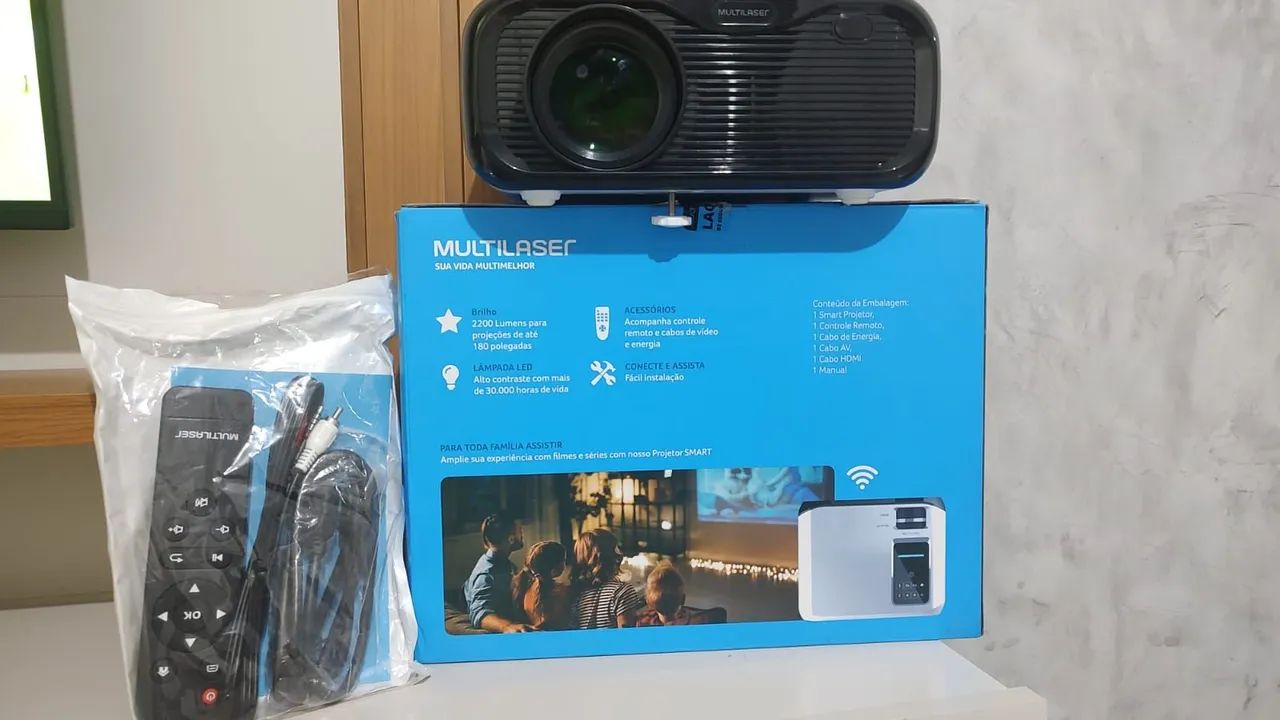 Projetor Multilaser - 2200 Lumens - Novo usado 2 vezes  - Foto 4