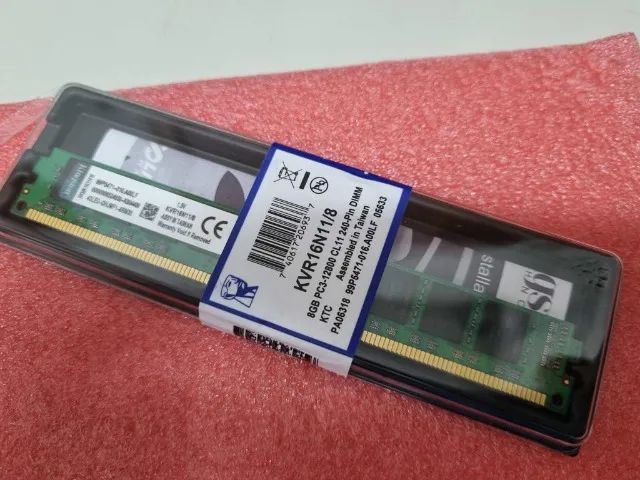 Memória Ddr3 8gb Kingston 1600mhz - Pc3--12800 - Kvr16n11/8 Pc - NOVA