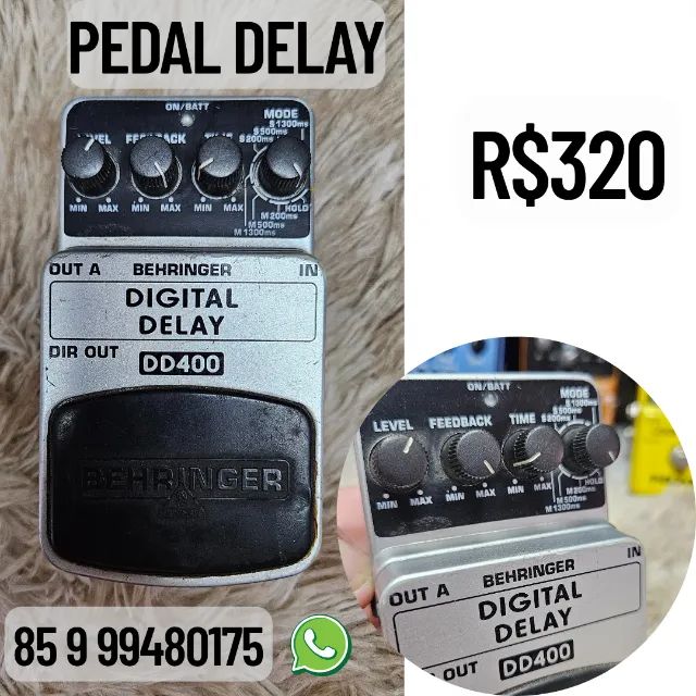 Behringer Dd400 Digital Delay - Muito Bem Consercado