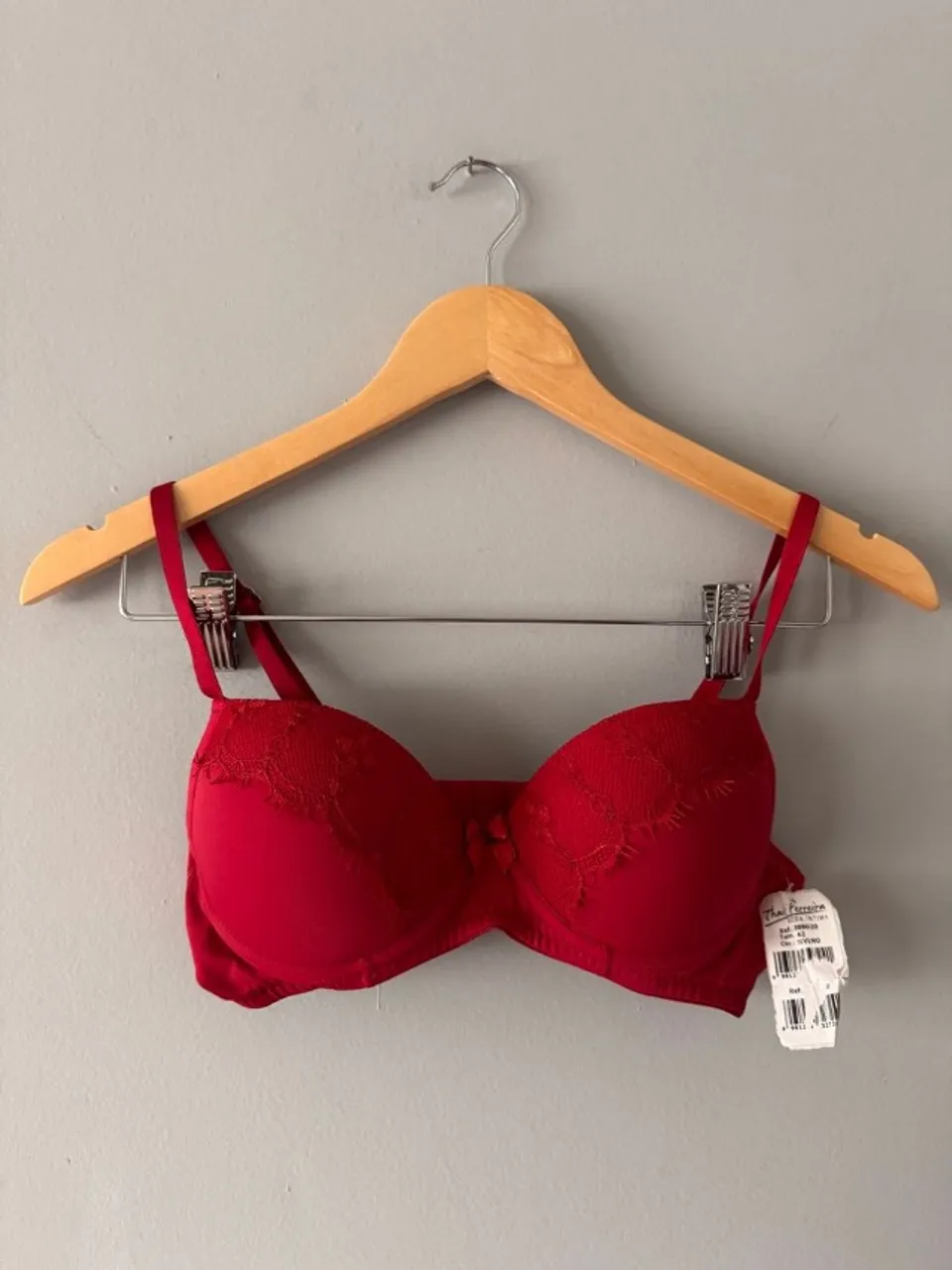 sutiã thais ferreira vermelho com renda tam 42 (novo)