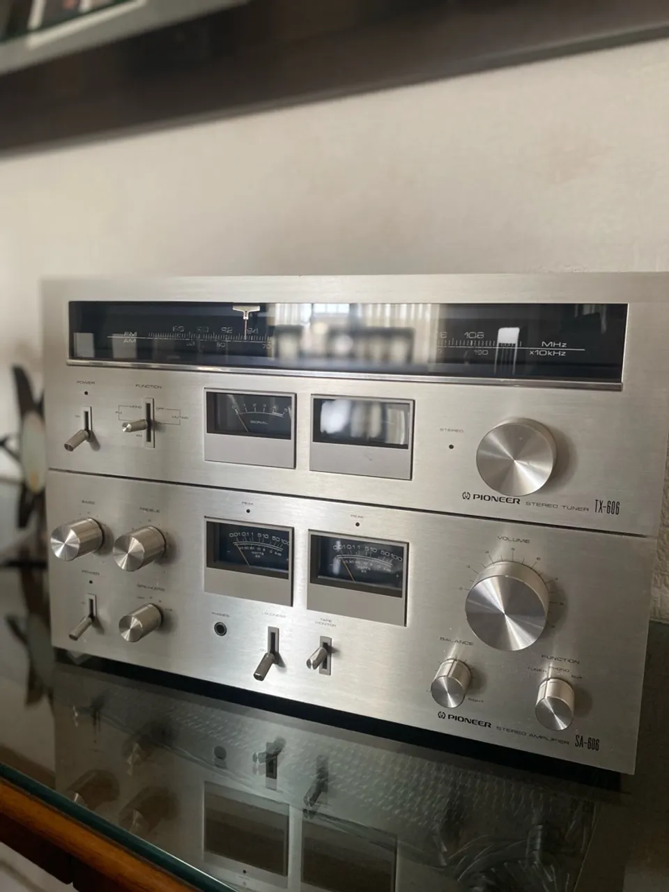Amplificador Pioneer SA-606 e Tuner TX-606 - Som Vintage (raros no Brasil)