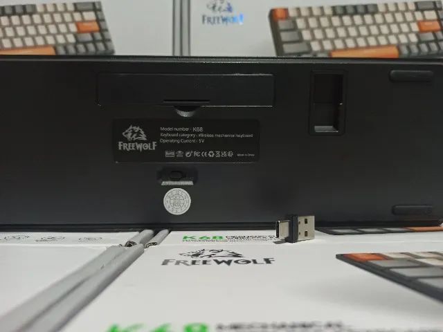 Teclado Mecânico Wireless / Bluetooth switch red, conexão USB e Tipo C, aceito cartão - Foto 3