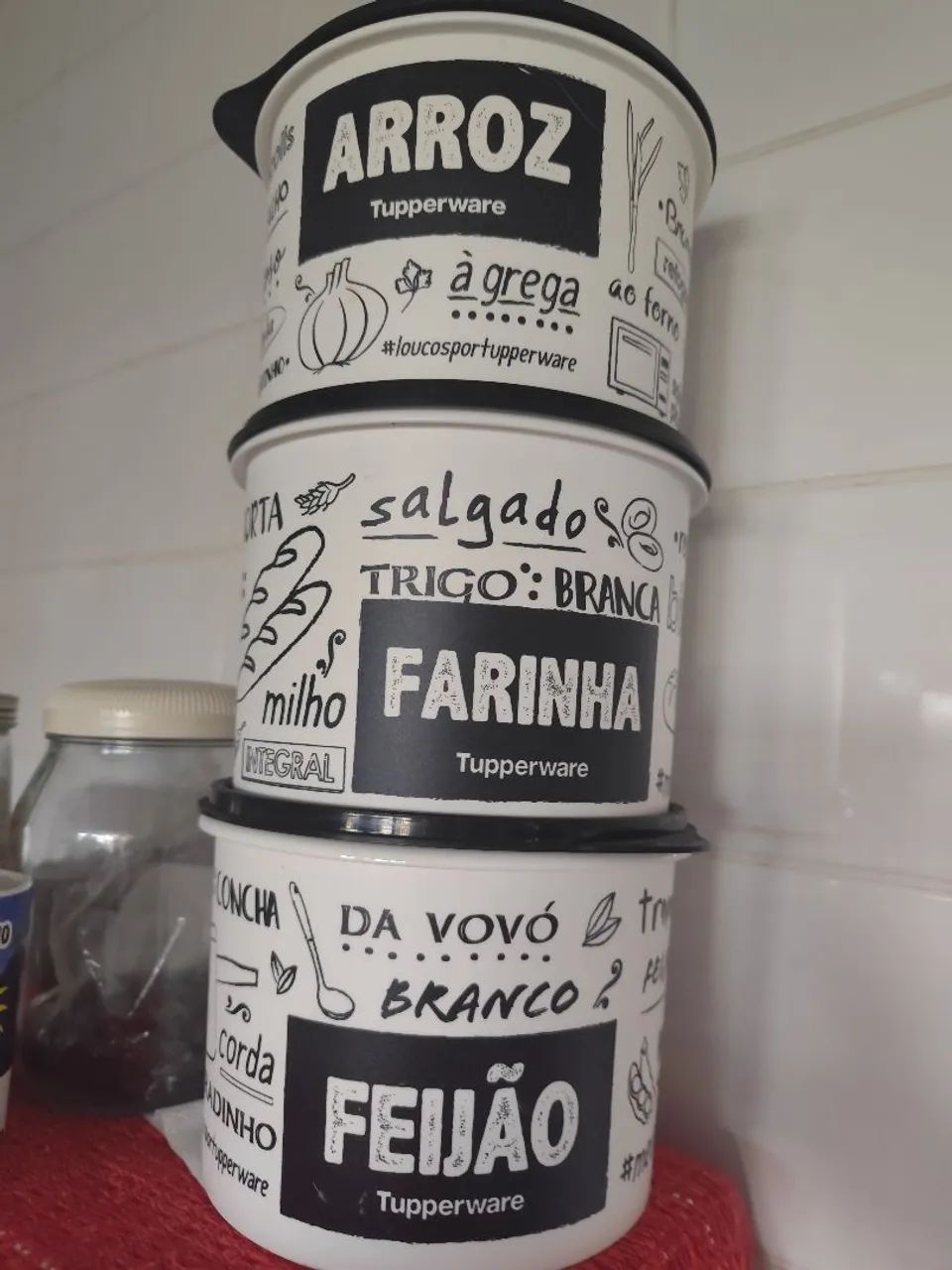 Conjunto de potes Tupperware para arroz, feijão, farinha e saleiro  - Foto 3