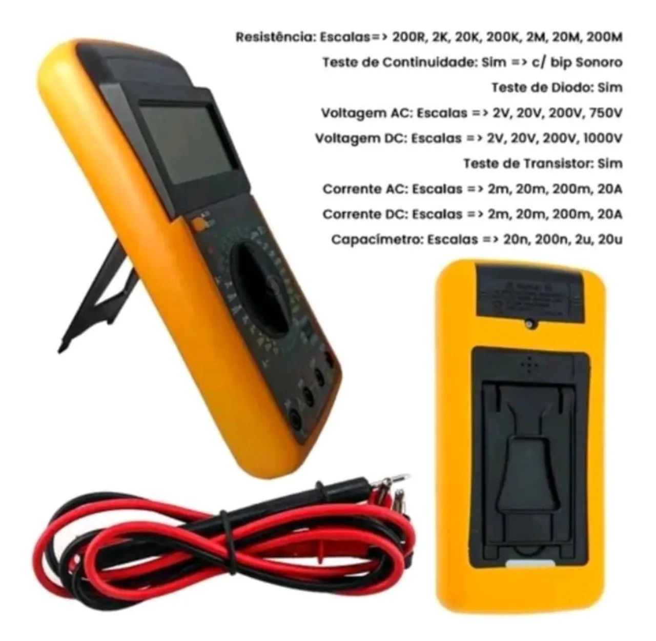 Multímetro C/ Capacímetro Bip Original Digital Profissional LE-1971 - Foto 3