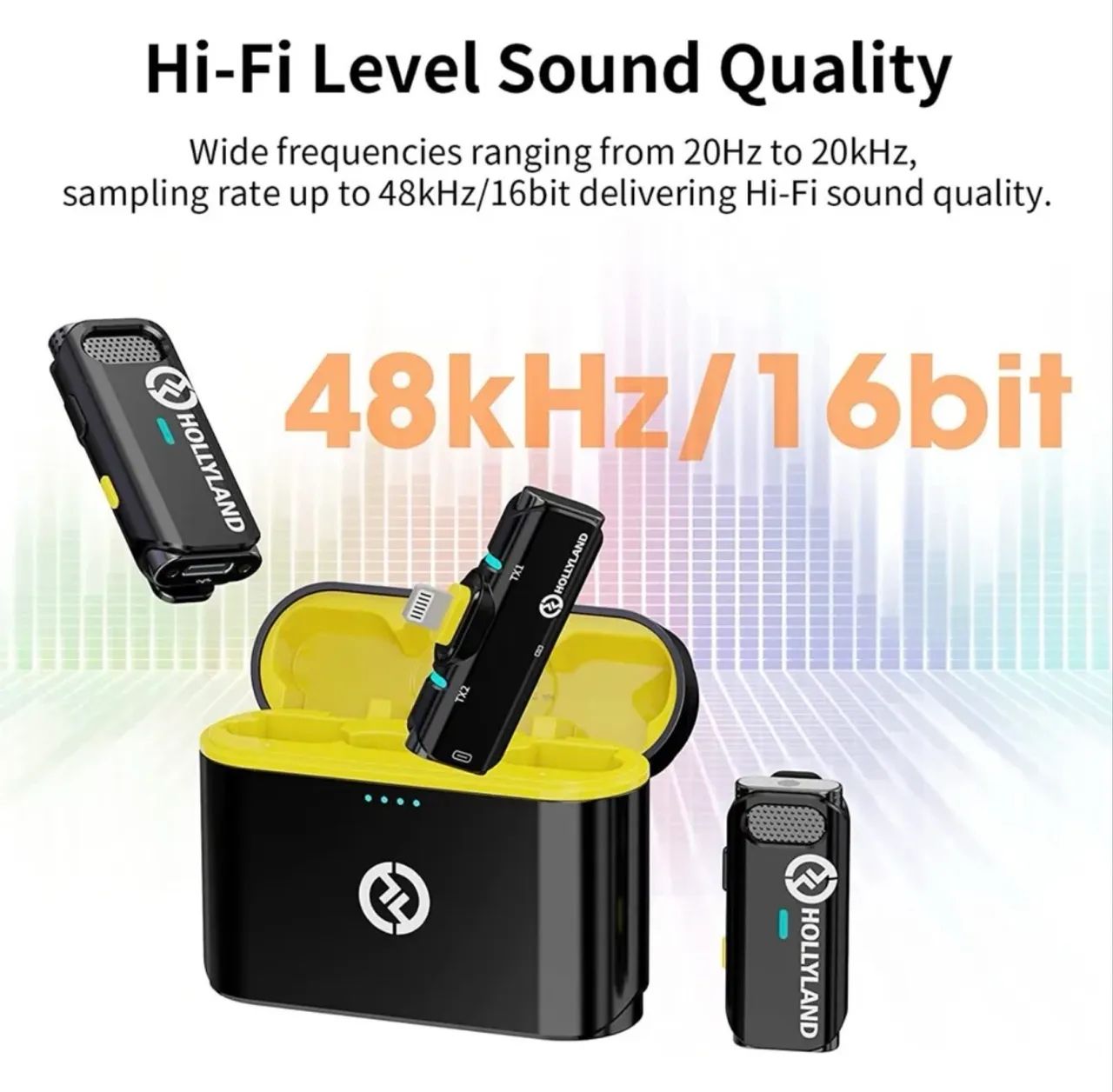 Microfone Sem Fio Hollyland Lark C1 Duo - 2 Pessoas + Case e Som Profissional - Foto 6