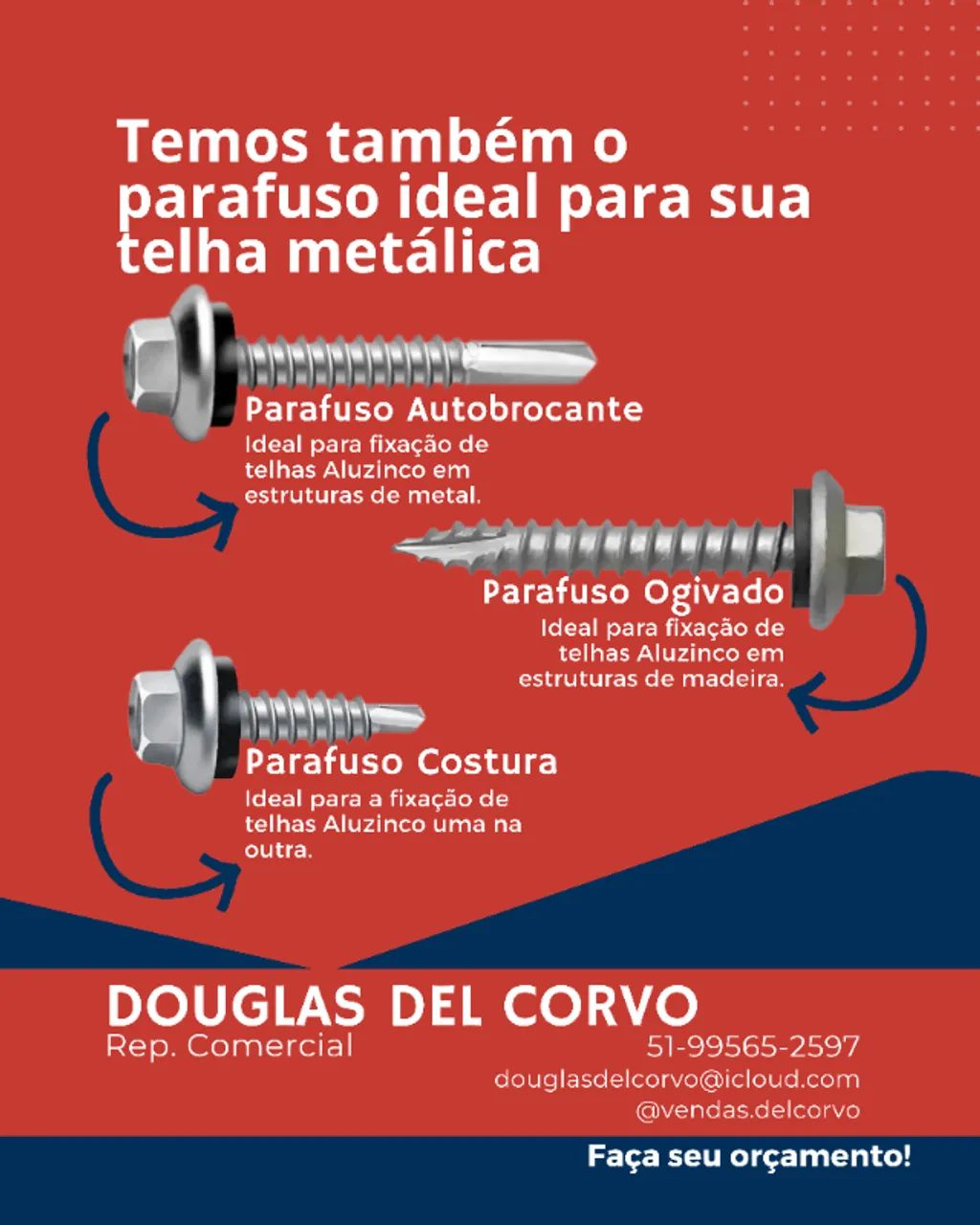 Parafusos para telha metálica