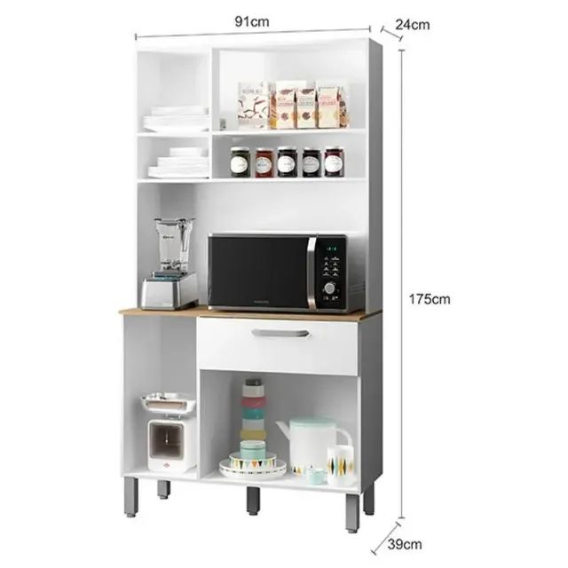 Sofisticação e Praticidade: Kit Cozinha Sofia Carvalho/Oak/Off White - Em Oferta  - Foto 3
