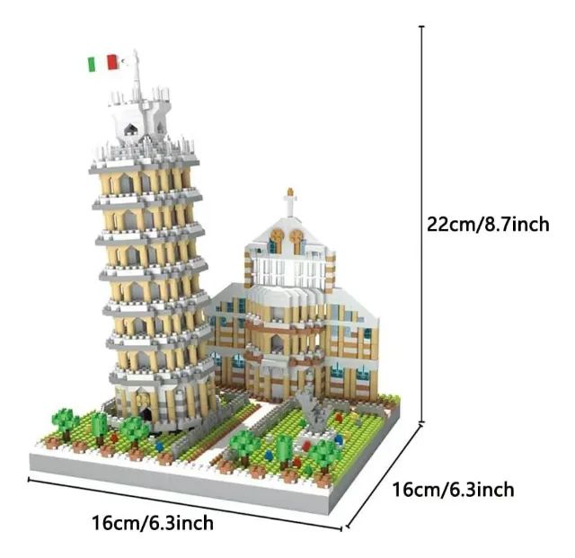 Kit de Blocos para Montar Torre Pisa e Catedral Duomo (22cm altura)