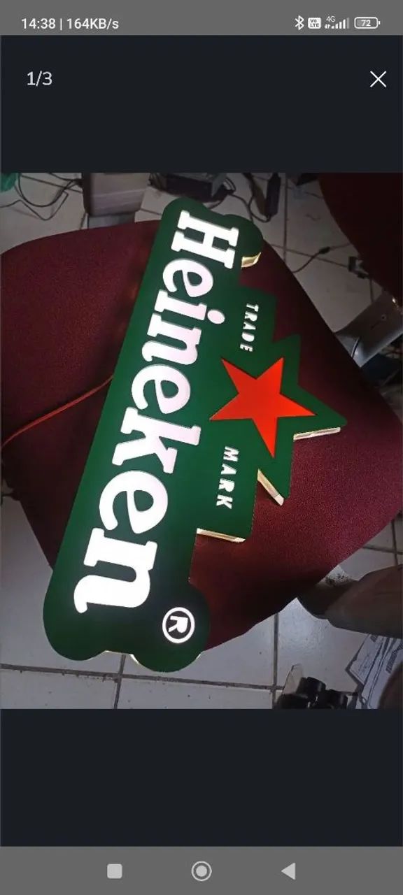 Letreiro luminoso Heineken novo