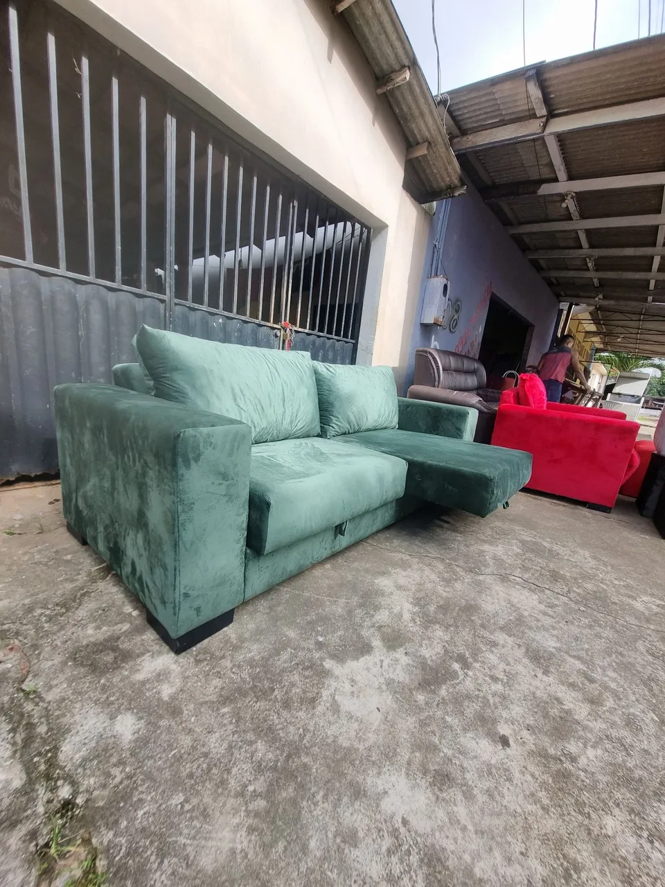 Sofá retrátil estofarte Verde - Conforto e Estilo para sua Sala!