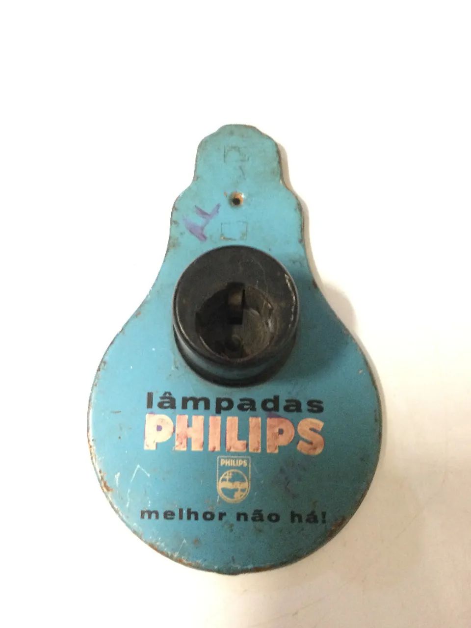 placa ferro testador de lampada antigo