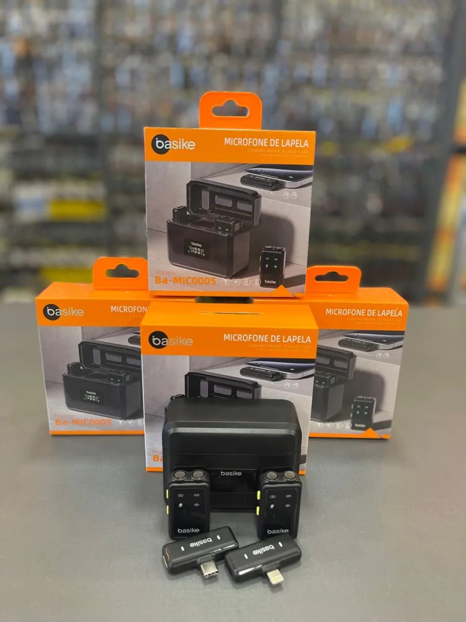 Microfone Lapela Basike Ba-MIC0005 - Sem Fio - Duplo - Foto 3