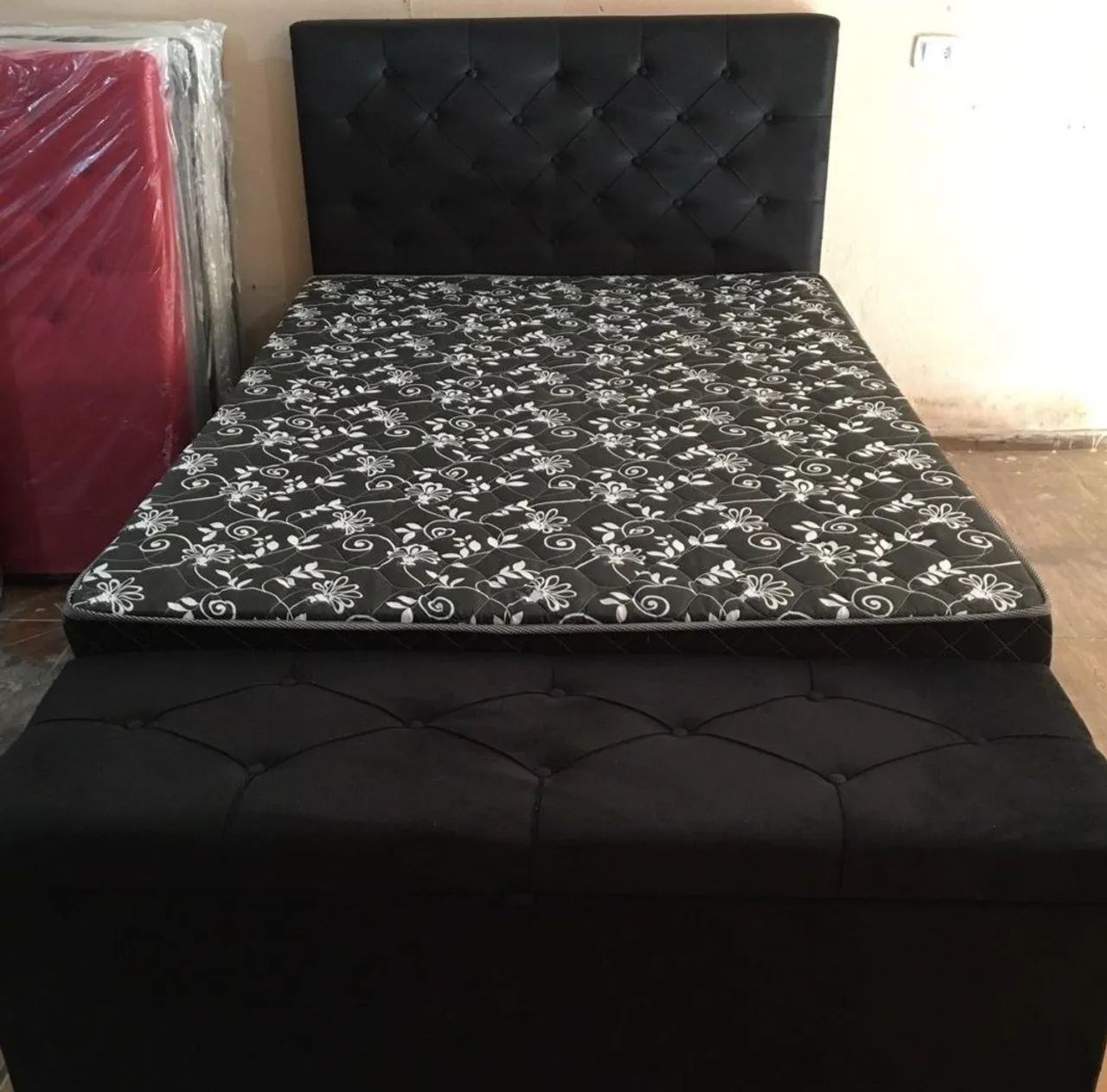 Cama Box Casal com Cabeceira e bau FRETE GRÁTIS 