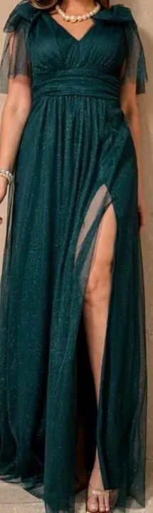 Vestido longo verde escuro  - Foto 3