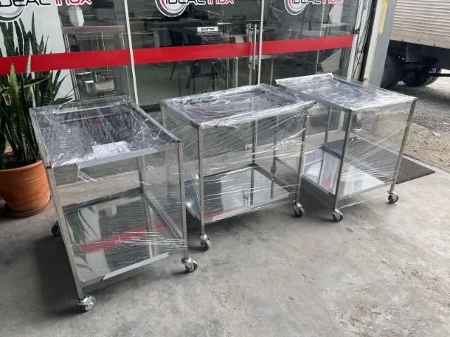 Carro de hotelaria com 3 bandejas em inox  - Foto 5
