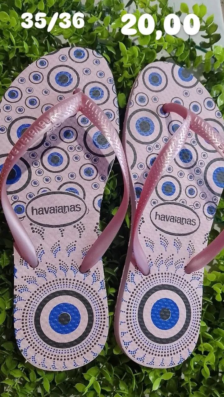 Havaianas Chinelo Feminino 35/36 Olho Grego Rosa